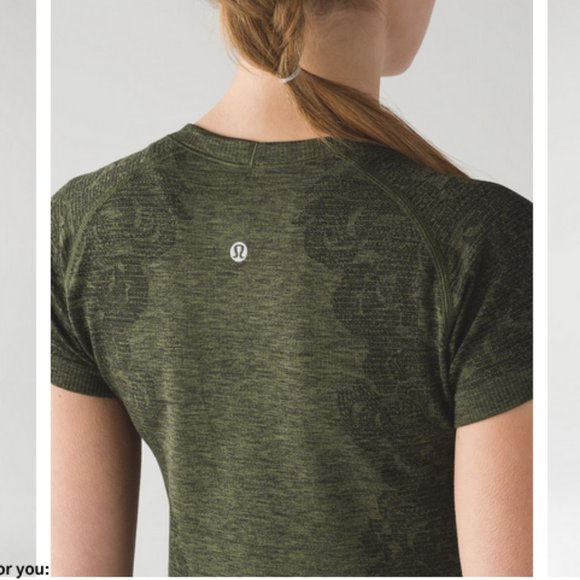 Lululemon Swiftly Tech Short Sleeve Crew - Black / Brave Olive - Size 4 - Picture 15 of 16